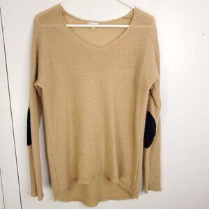 Gap Sweater Womens Small Lightweight Knit Navy Elbow Patches Wool Blend Country